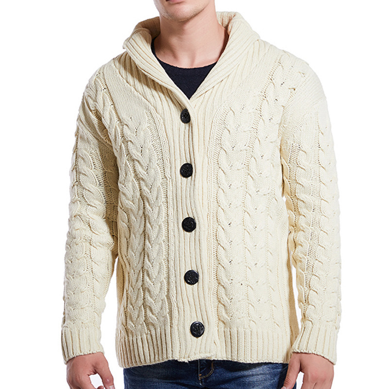 Herren Strickjacke Mit Strukturmuster Modischer Cardigan Mantel_voghion.com