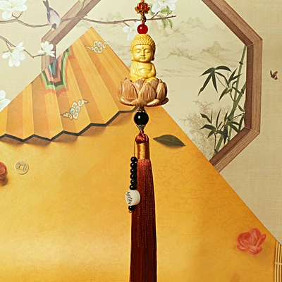 Car hanging – Interior Rearview Mirror Decoration Supplies - changliu-sue-buddha-pendant-brown