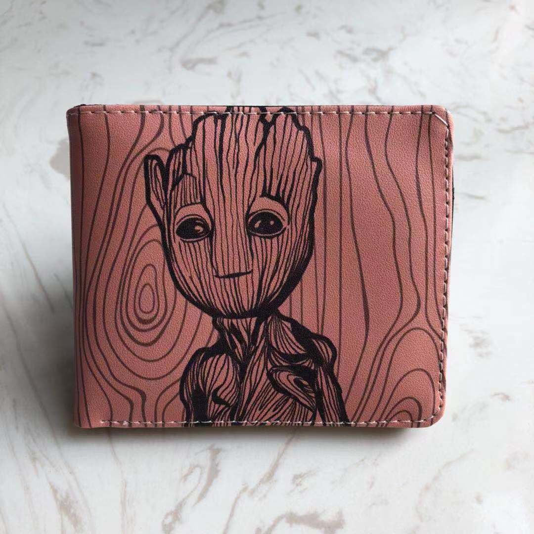 Superhéroe de dibujos animados anime periférico corto Niños estudiante masculino y femenino Cartera de dibujos animados cartera titular de la tarjeta