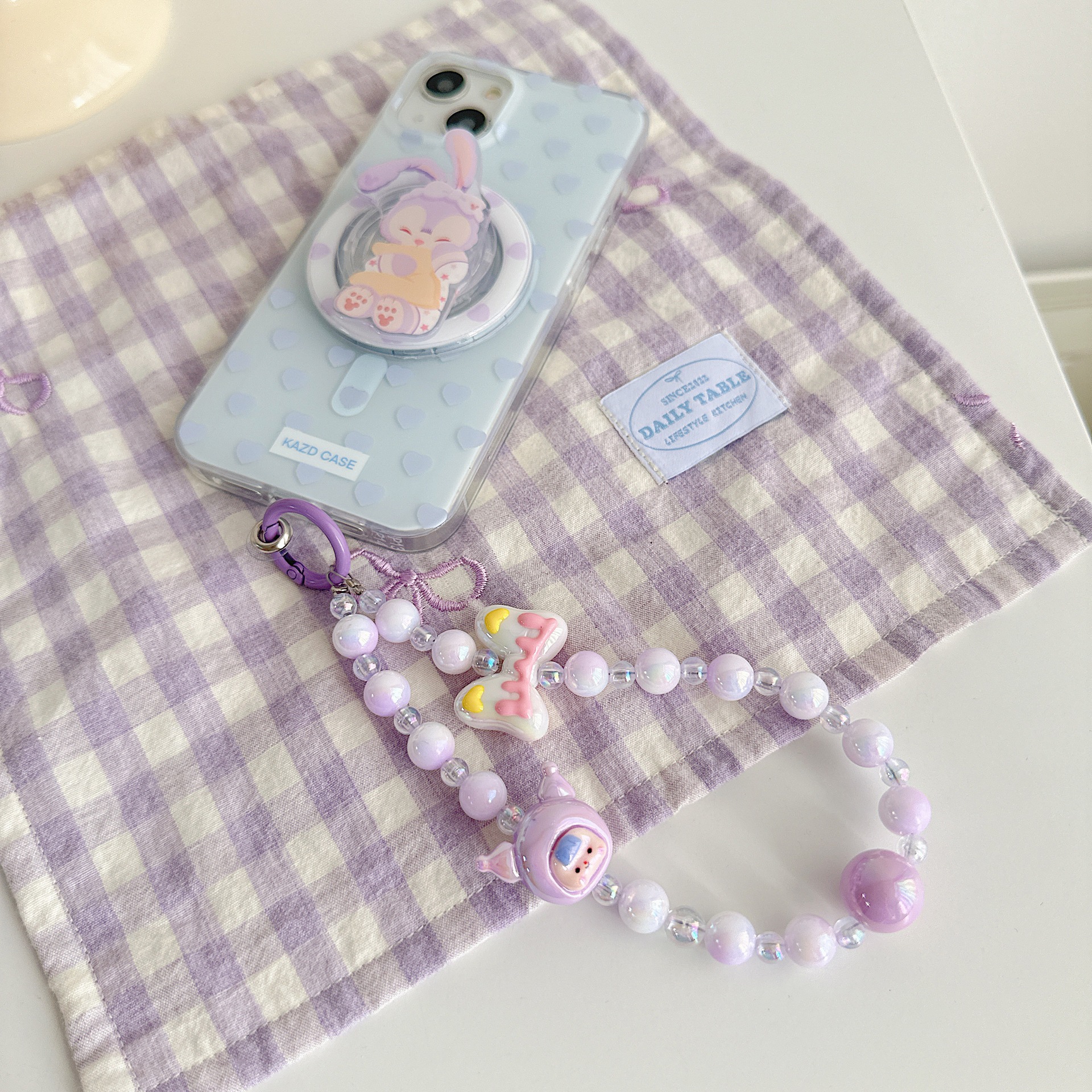 Dulce viento encantador cuentas de dibujos animados para teléfonos móviles colgante colgante colgante universal bolso colgante de cuentas hechas a mano colorido
