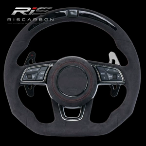Suede leather steering wheel with LED lights compatible with Volkswagen Audi Golf MK7/MK7.5 GTI/R B8A7B9