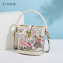 FOXER/金狐狸包包女2025爆款大容量水桶包斜挎包女式手提包单肩包