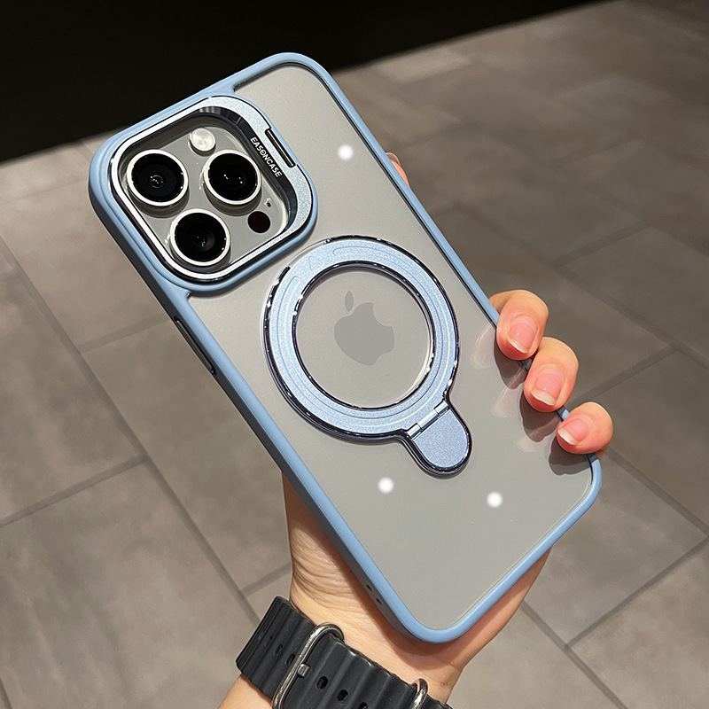 国境を越えた適用 iPhone17 透明磁気レンズ ダブルブラケット 携帯電話ケース Apple 16 レンズフィルム保護カバー 15|undefined