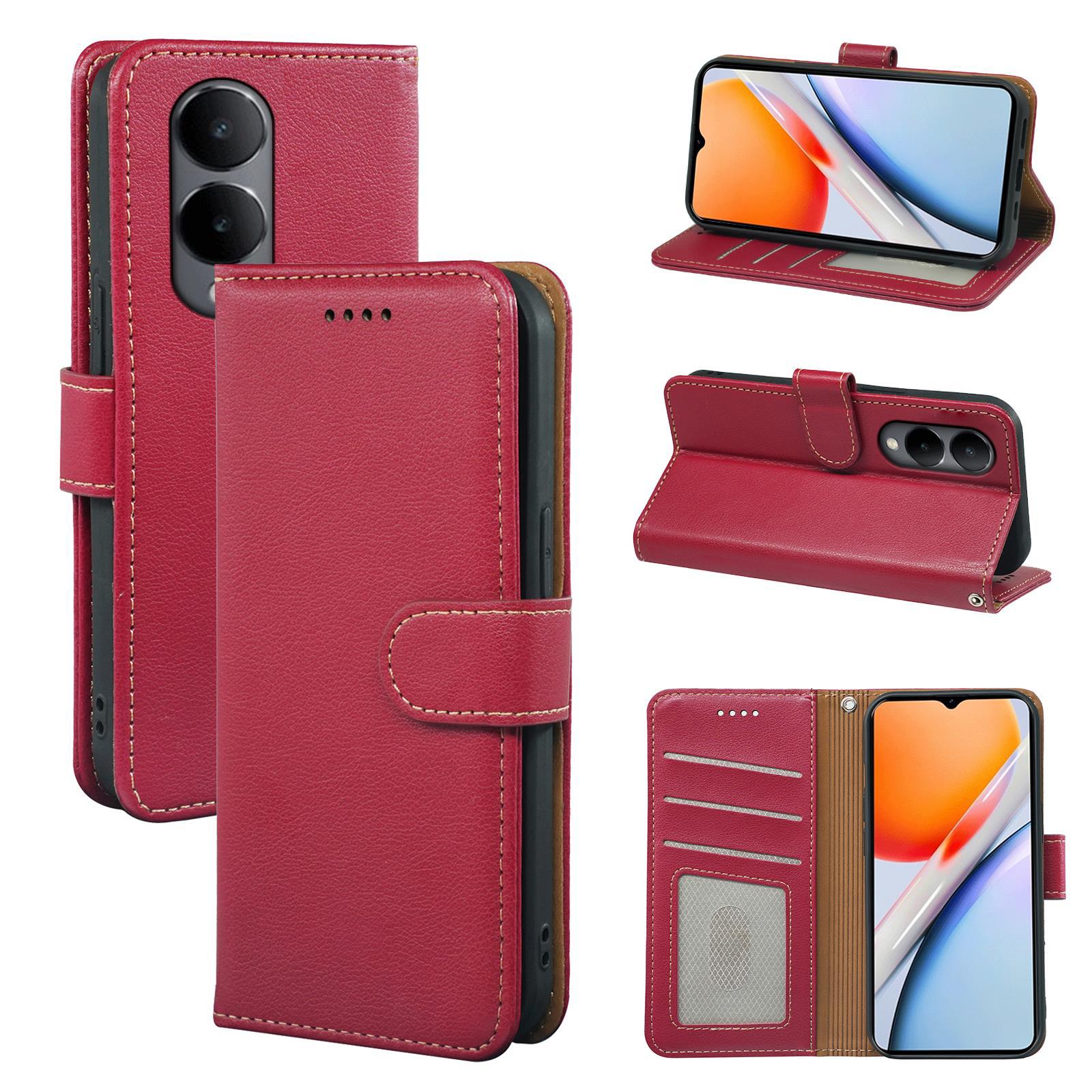 适用三星SamsungGalaxy A36荔枝纹防盗刷相框翻盖A56卡槽手机皮套