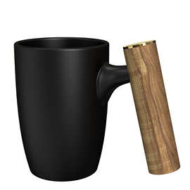 DHPO 高端木把手便携式陶瓷咖啡杯 拿铁杯 卡布奇诺杯高颜值礼品