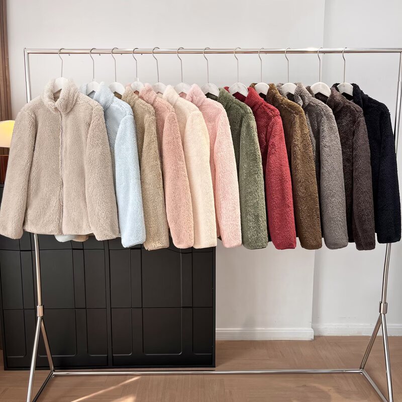 Women's Long Plush Polar Fleece Zipper Jacket/Long-Sleeved Jacket 2025 Autumn and Winter New Style 479611 970137