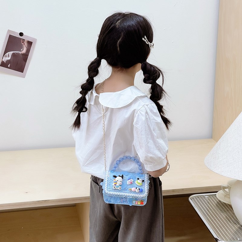 Nueva princesa bolso de perla de caricatura de mujer pequeña fragancia de viento de niña bolso de mochila accesorios para niños bolso de cambio de hombro