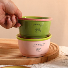 ドーパミン陶磁器の碗の新型のinsの高い顔の値の食器のヨーグルトの碗のご飯の碗の家庭の果物のサラダの碗のスープの碗