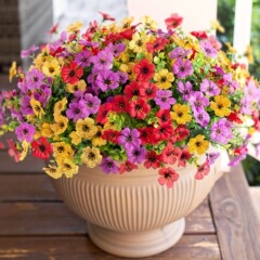 国境を越えた人気の7フォークバイオレットユーカリ造花、模擬花、緑の植物、束の装飾造花、在庫あり