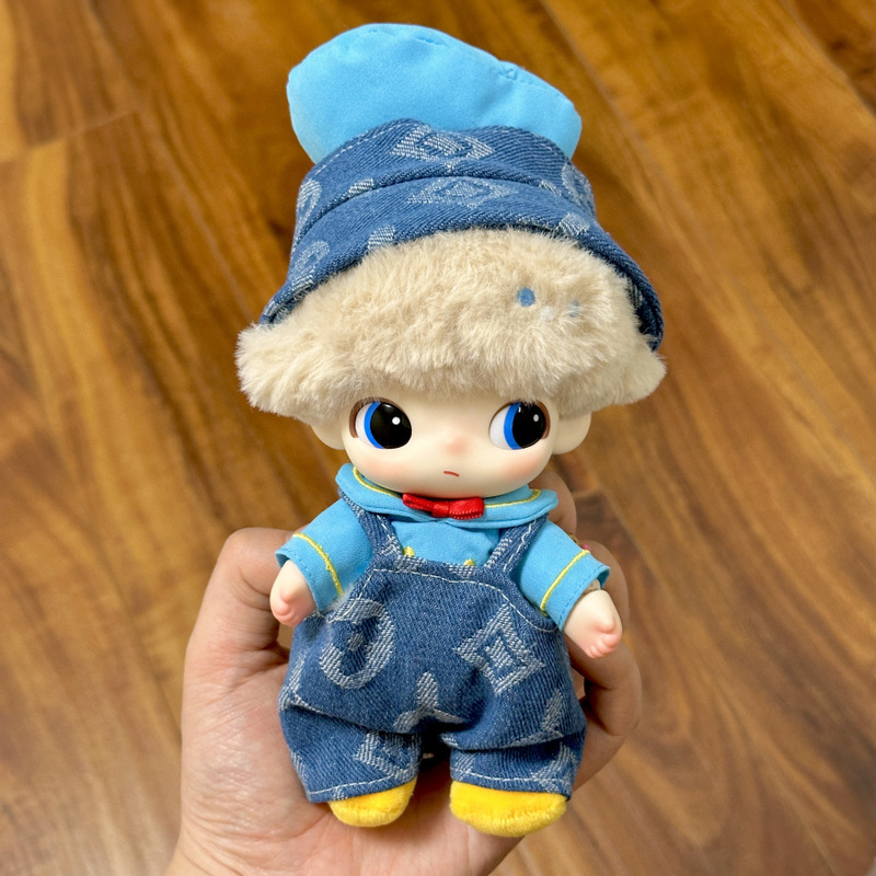 仅娃衣】DIMOO WORLD毛绒挂件衣服娃衣牛仔裤双拼背带裤套装着替|undefined