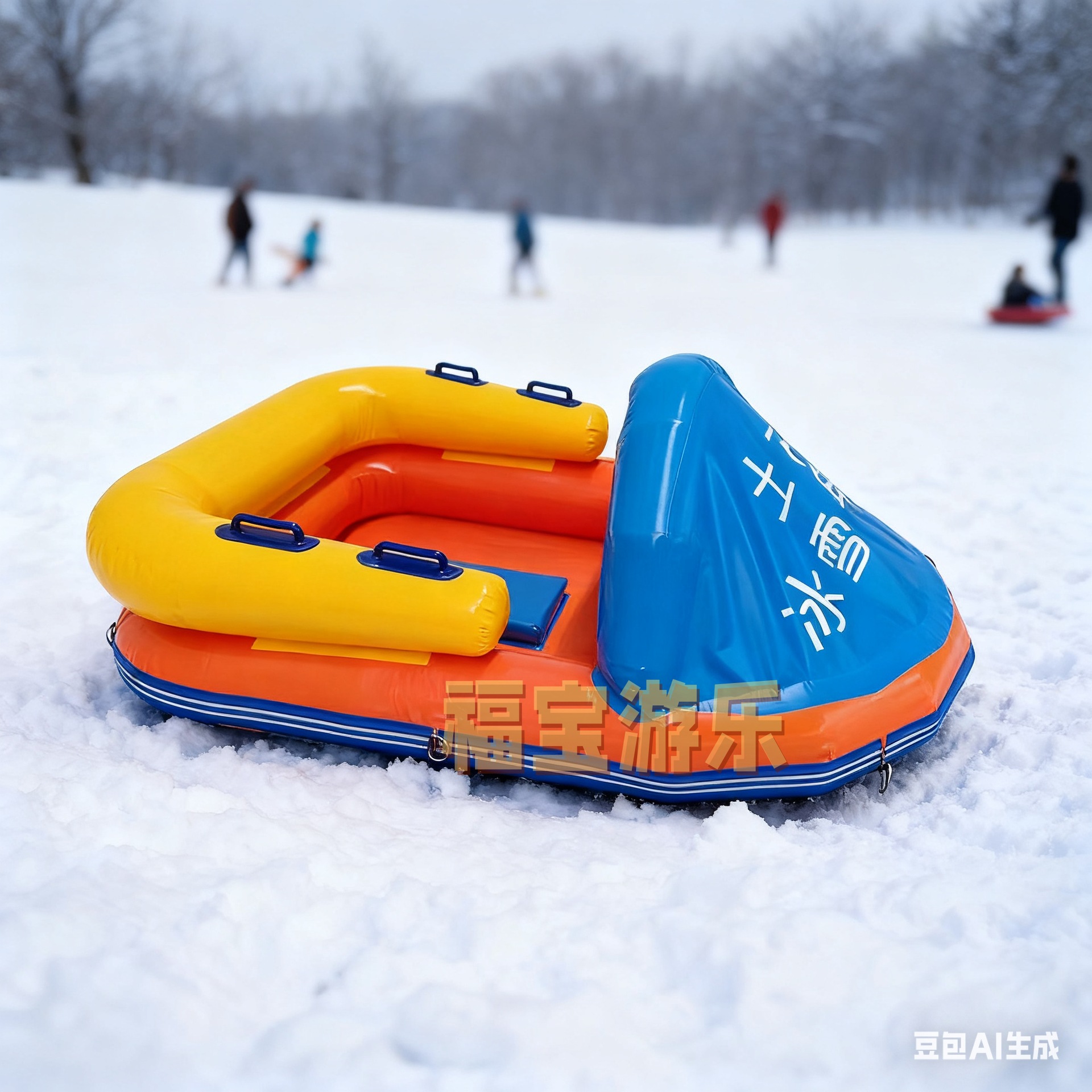 Ice and Snow Amusement Equipment Inflatable Snow Spaceship Snow Big Yellow Duck Ski Resort Entertainment Project Snowmobile