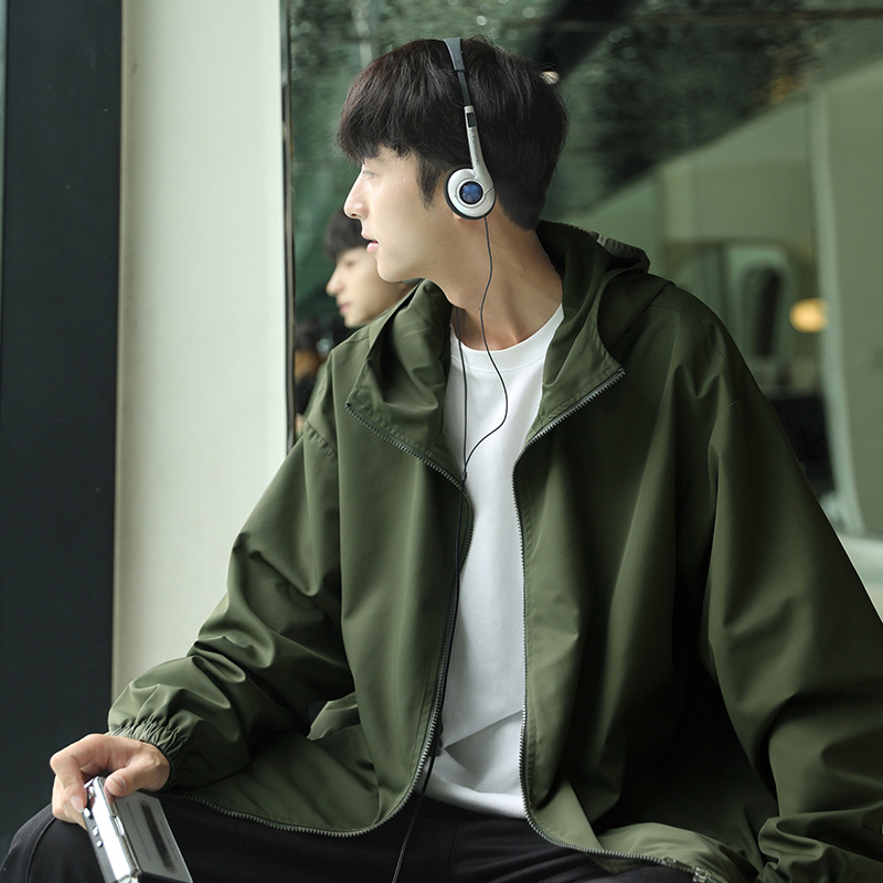 Chaqueta de otoño chaqueta de los hombres nuevo más tamaño casual con capucha impermeable suelta primavera y otoño chaqueta niños ropa moda