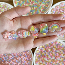 E28彩红色小鱼贴片可爱配件DIY亚克力卡通手机壳发饰品新材料头饰