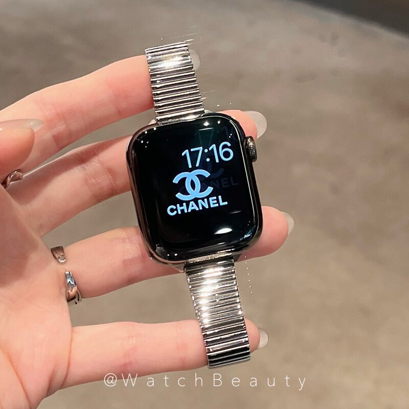 High-End Fine Bamboo-Patterned Metal Apple Watch Band Suitable for Apple Watch11S89Iwatch10Se High-End Fine Bamboo-Patterned Metal Apple Watch Band Suitable for Apple Watch11S89Iwatch10Se