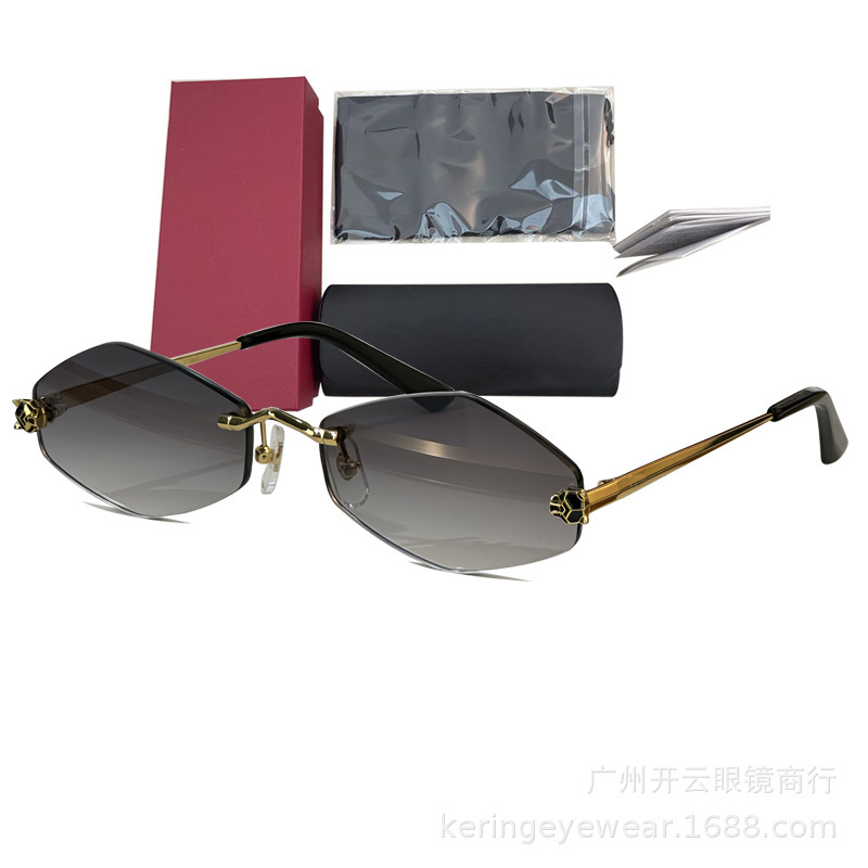 Luxury Designer Sunglasses Rimless High Quality Prismatic Fashion Unisex Sunglasses Retro Glasses 0433