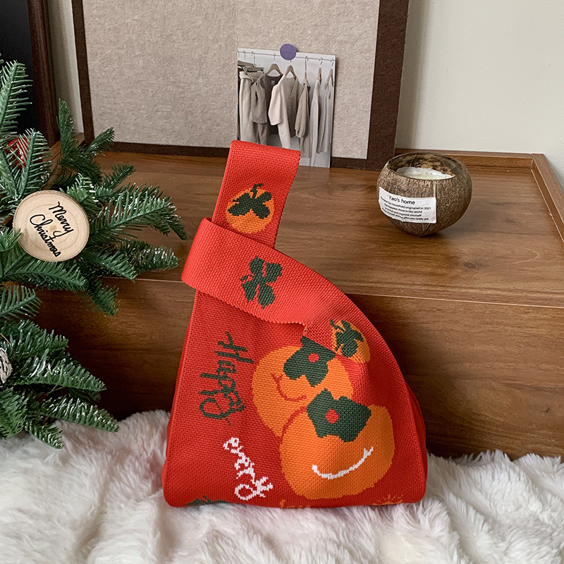 Bolsa de hombro de Año Nuevo rojo regalos festivos moda personalidad de gran capacidad bolso de punto regalo chino