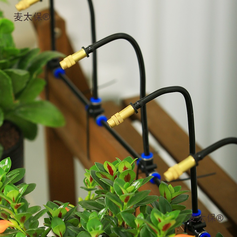 浇花器配件万向喷头水管4㎜管子可调滴箭快插三通滴灌浇水麦太保