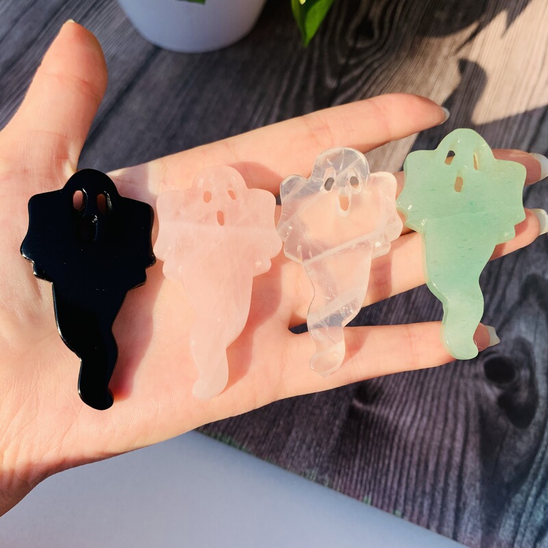 天然水晶多种材质原石雕刻幽灵鬼水晶配饰挂饰 图 2