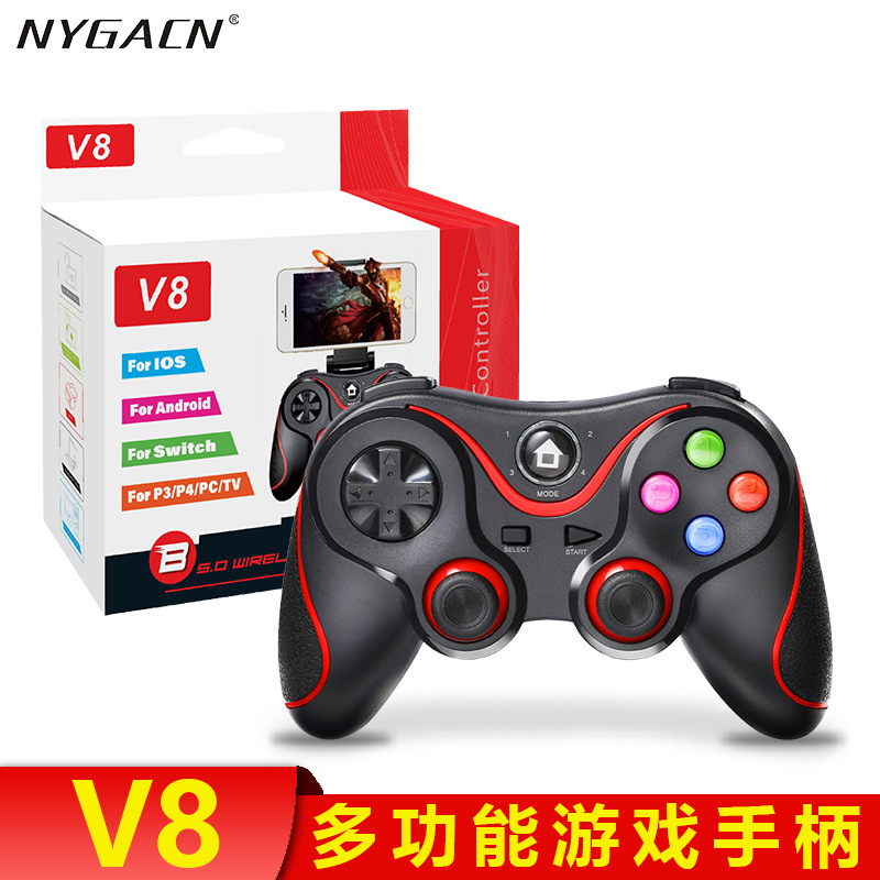 Gamepad Inalámbrico para Celular V8 V13 X3 T3, ABS, Bluetooth, Con soporte, para PC, iOS, Android y Switch