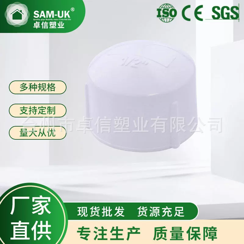 多规格保护盖管帽堵头圆形管帽堵塑料PVC建筑装修供水管帽