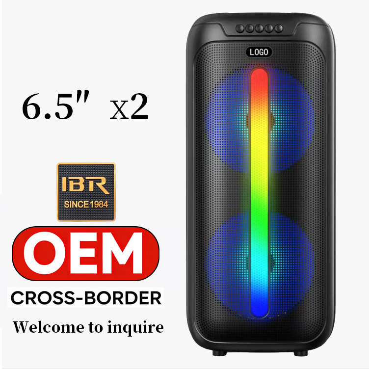 Cross-Border Dual 6.5inch Wireless Bluetooth Speakers with Rgb Colorful Lights, Outdoor Dance Speakers with Wired Microphone Cross-Border Dual 6.5inch Wireless Bluetooth Speakers with Rgb Colorful Lights, Outdoor Dance Speakers with Wired Microphone
