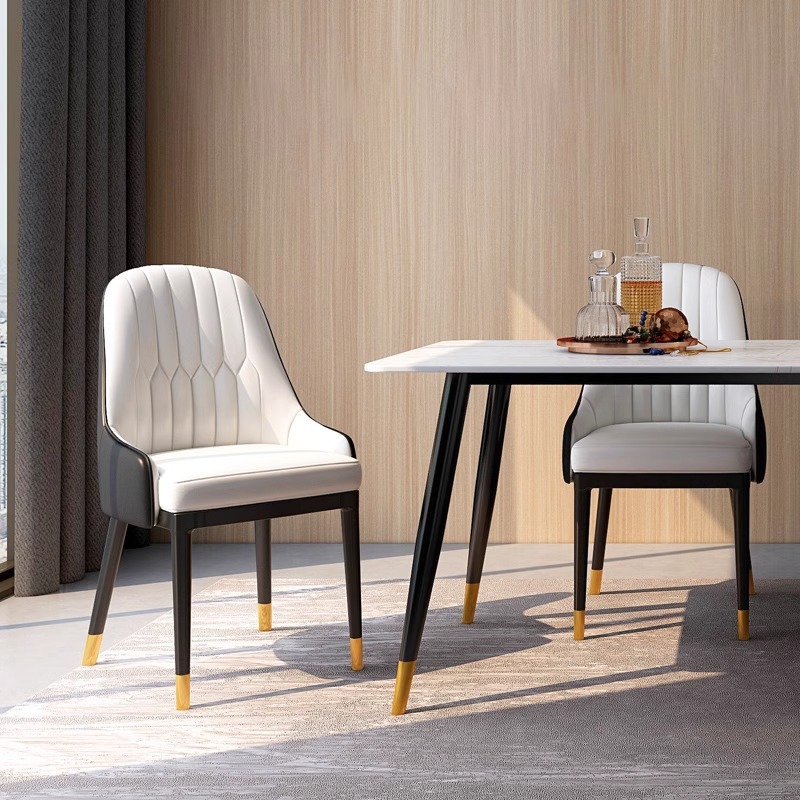 Light Luxury Dining Chair for Home, Compact Apartment Design, Modern Minimalist Style, Trendy Nordic-Inspired Instagram-Worthy Checkered Makeup Chair for Dining Room