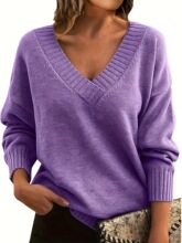 G 86841 V Neck Loose Knit Sweater ����V�Ië�� �羳�W��