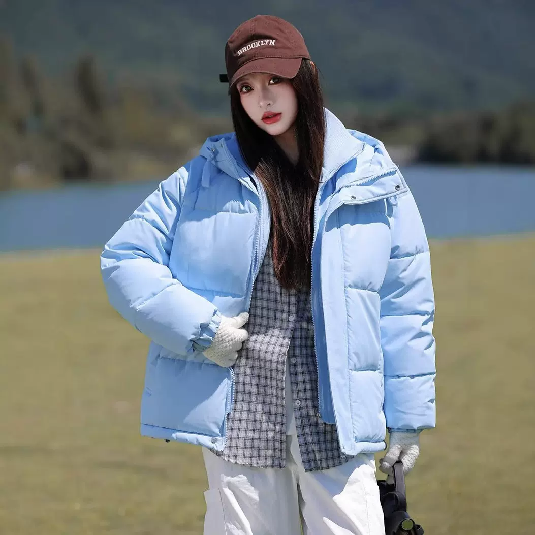 爆款棉衣女外套2025新款面包服棉袄冬装韩版宽松加厚短款连帽棉服