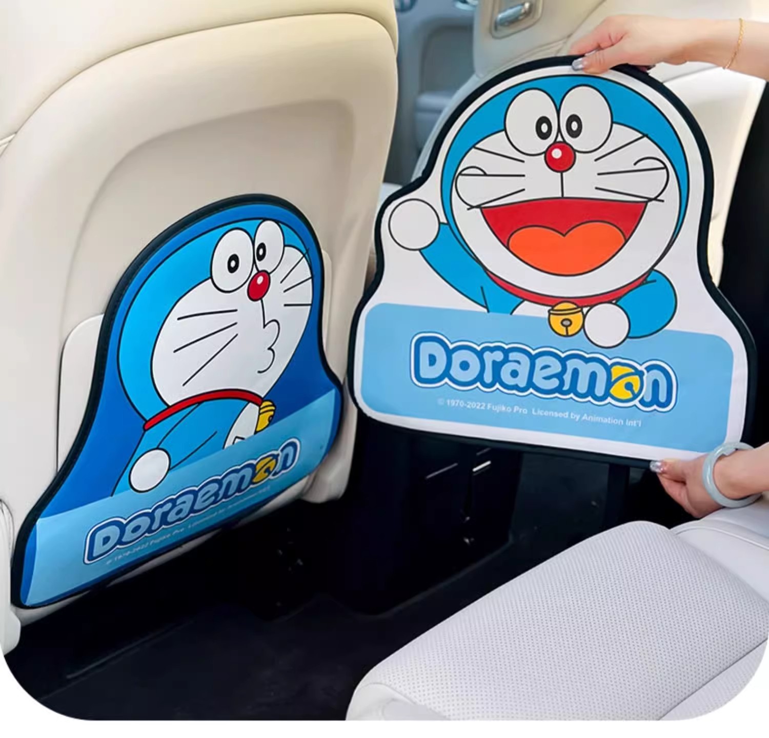 Doraemon Cartoon Cute Car Seat Back Anti-Kick Pad Simple and Comfortable Storage Bag Anti-Kick Pad Anti-Dirty Pad