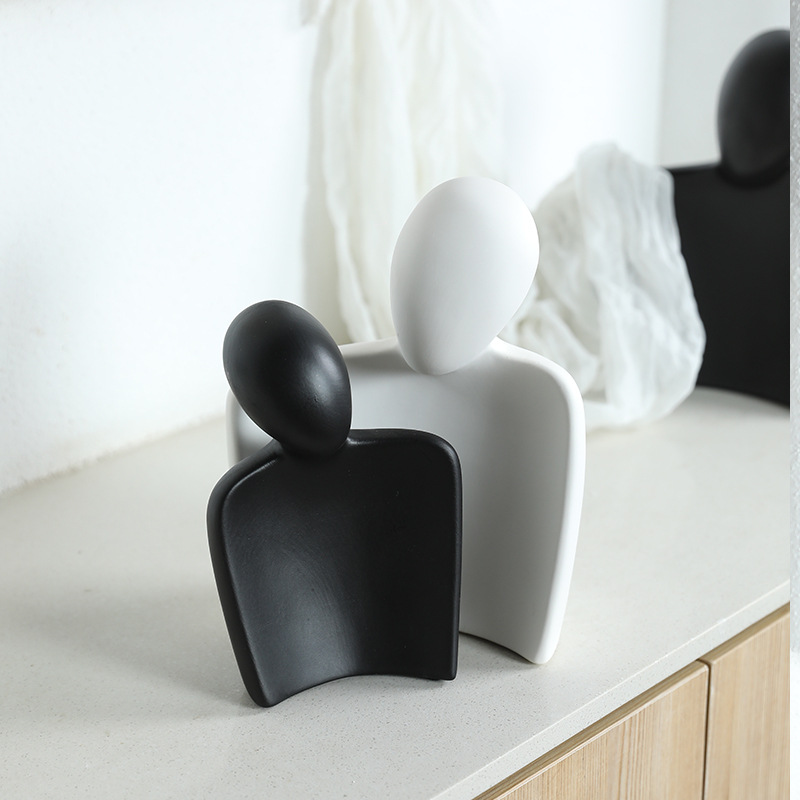 Decoraciones artísticas de cerámica moderna simple pareja de vinos sala de estar gabinete de televisión puerta de entrada decoración suave de escritorio para el hogar