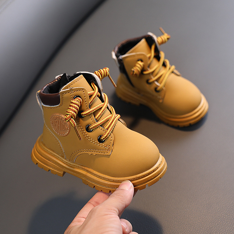 Martin 2022 Herbst/Winter Neue Kinderschuhe Mädchen Baby Kleine Gelbe Jungen Casual Kurze Stiefel_voghion.com