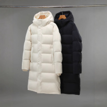 803hh冬季加长款羽绒服女加厚过膝保暖上衣拉链外套男防风衣情侣
