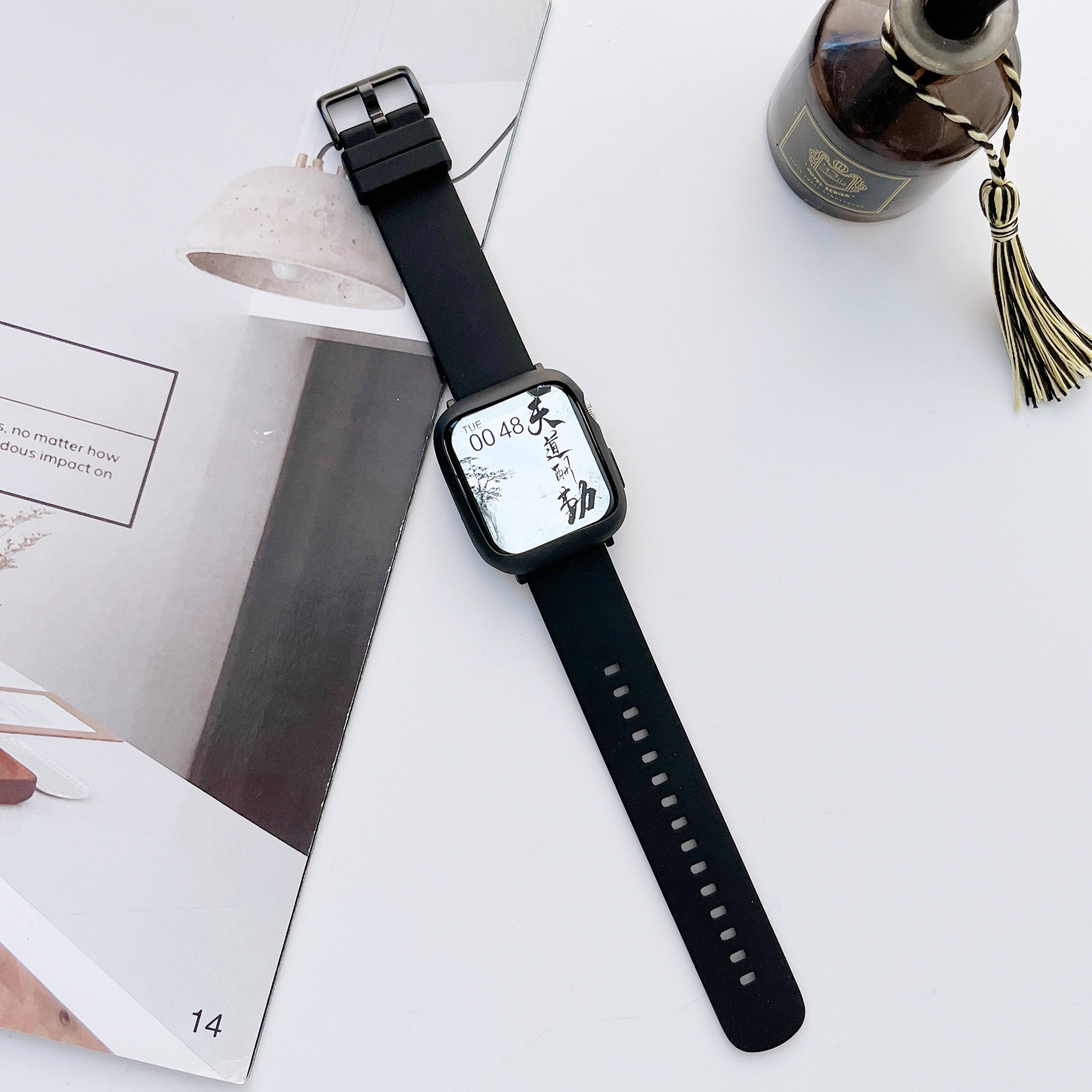 Black watch strap