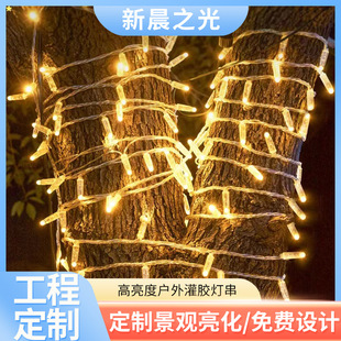 Wholesale outdoor lighting glue filling lamp string trees garden lighting decorative lamp beads high brightness waterproof colorful atmosphere lamp