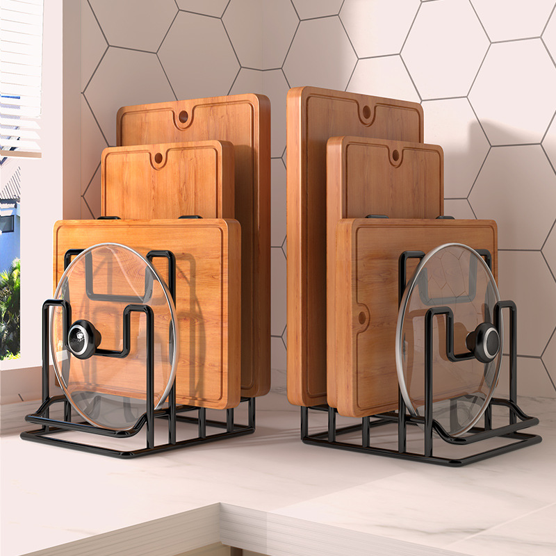 Kitchen Chopping Board Rack Chopping Board Cutting Board Placer Rack Table Top Multi-Layer Storage Pot Cover Rack Household Storage Rack Bracket