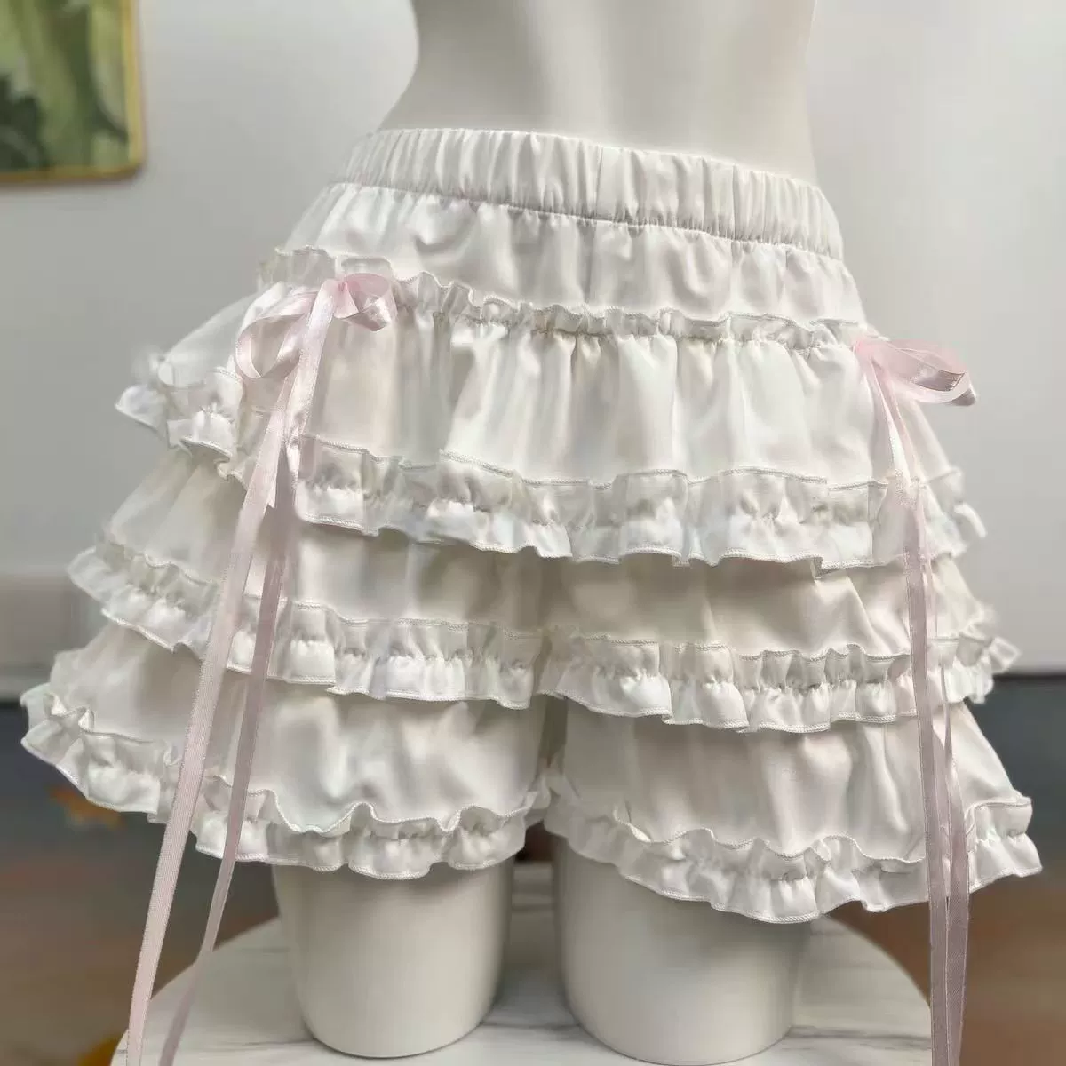 Сладкий ветер девушка юбка с бантиком и бюстом женская летняя горячая девушка с высокой талией и тонким сшитым тортом короткая юбка