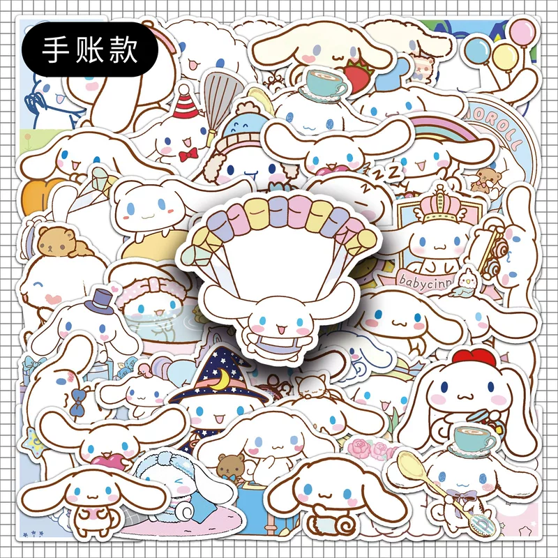 50 штук наклеек Cinnamoroll собака Cinnamoroll длинноухая собака Санрио мультяшный милый DIY водостойкие декоративные наклейки