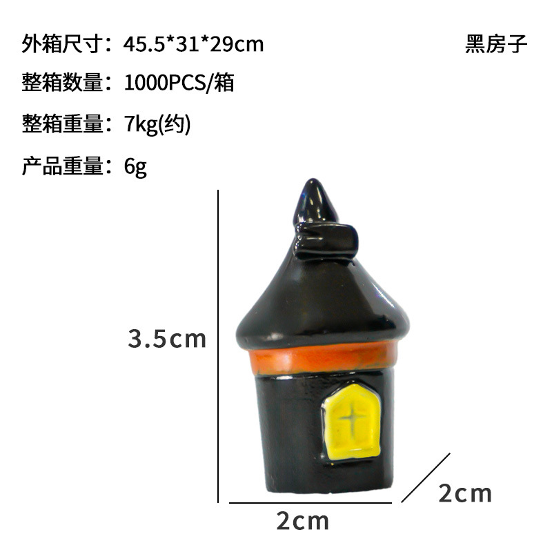 Nuevas decoraciones de Halloween transfronterizas: calabaza fantasma, lápiz de tumba con forma de murciélago vampiro, micro-paisaje de resina con sombrero mágico y calavera.