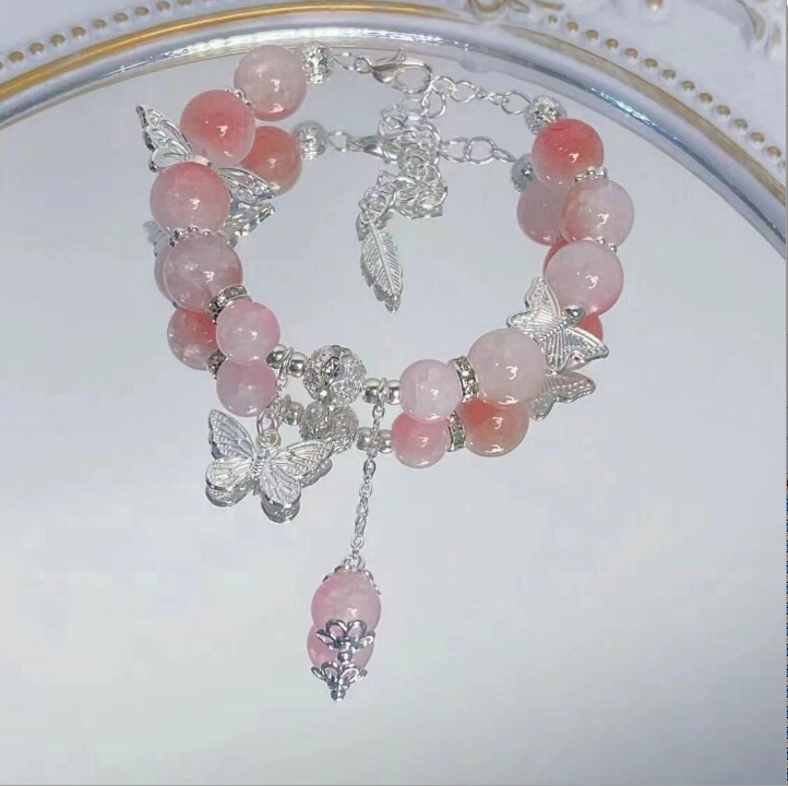 【ブレスレットコレクション】売れ筋人気蝶花柄ブレスレットニッチスターデザインフォレストスタイル万能ブレスレットブレスレット|undefined