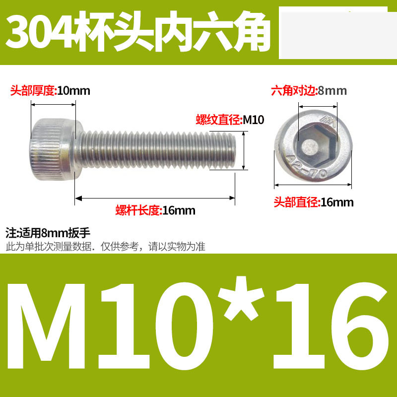 304ステンレス鋼六角穴付きネジカップヘッドDIN912円筒頭精密M1.4M1.6M2M2.5M3M4M5