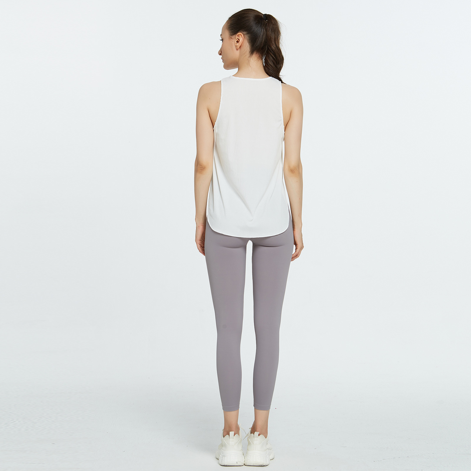high-elastic round neck loose solid color/tie-dye yoga vest (multicolor) NSFH126790