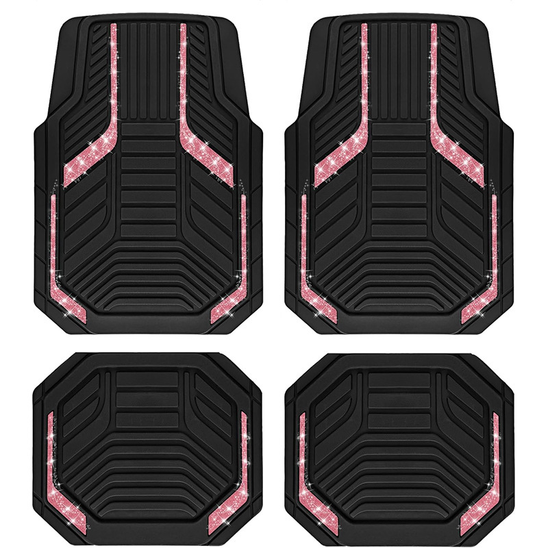 Temu Cross-Border Shipping of American-Style Universal Car Floor Mats That Are Stain-Resistant, Wear-Resistant, and Easy to Care For, Four-Piece Set in Stock