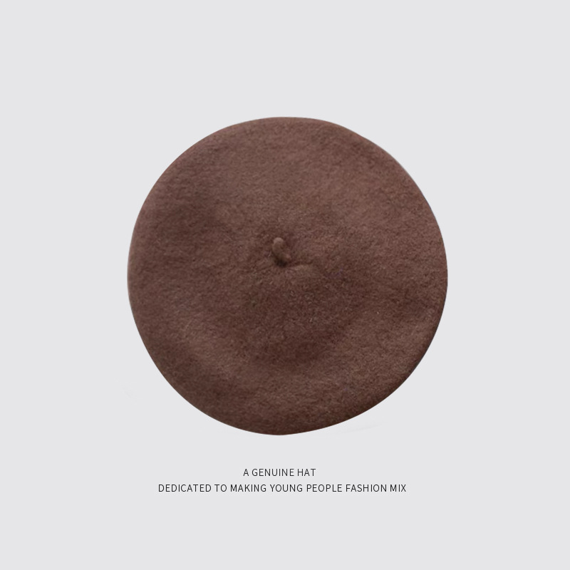 77g Weight Beret Hat Hats Type Daily Occasion Solid Color Pattern Winter Season Women'S Gender Sewing Design Simple Style Style Eaveless Rim Women'S Simple Style Solid Color Sewing Eaveless Beret Hat 17