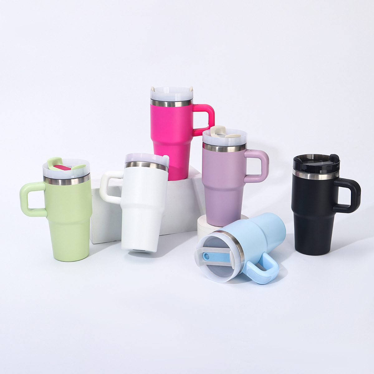 Moda transfronteriza de alto valor de la segunda generación mango taza de automóvil 20oz taza de aislamiento de acero inoxidable portable taza de hielo para automóviles