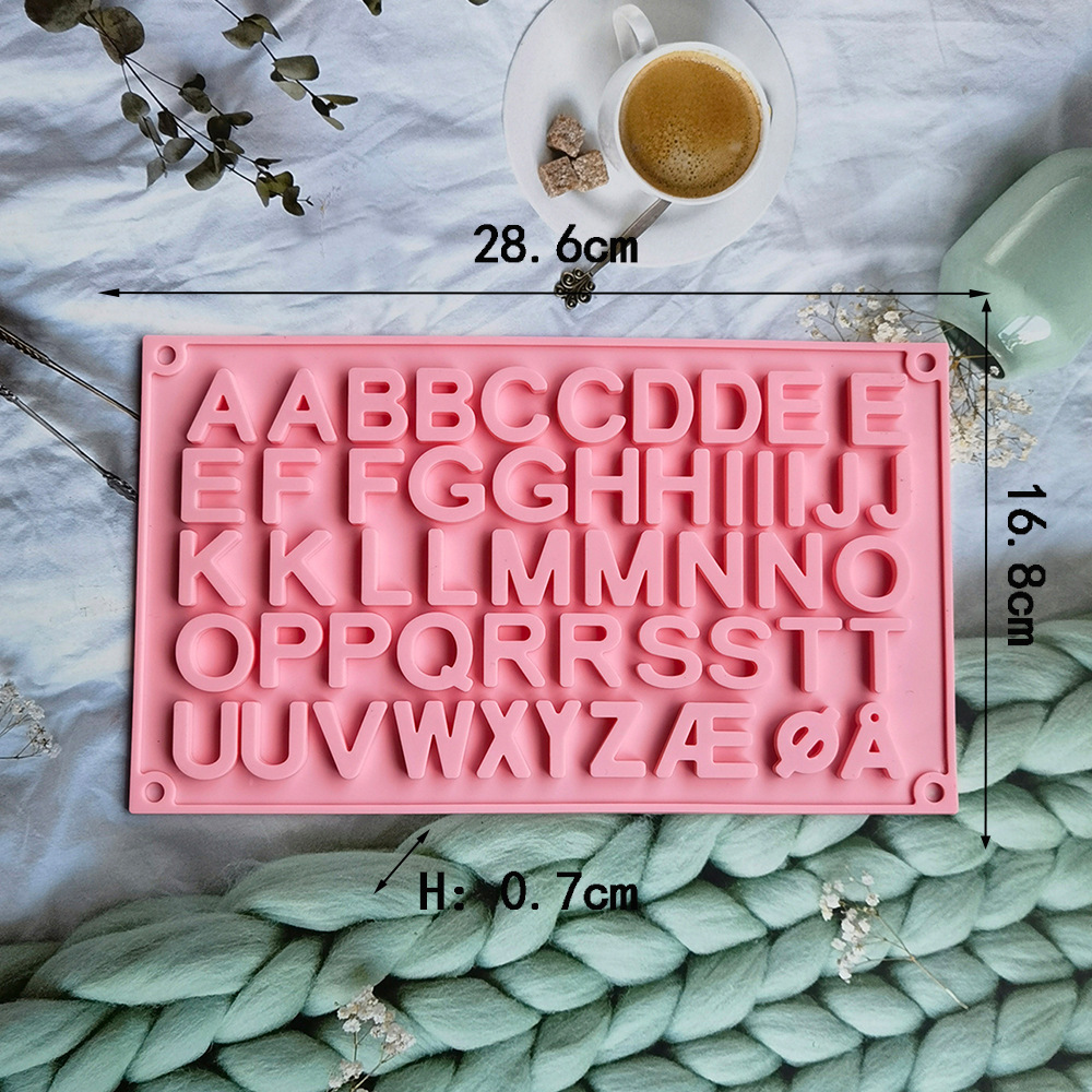 Dobles letras de chocolate transversal 199 molde de silicona pastel helado pudín molde de postre jabón utensilios