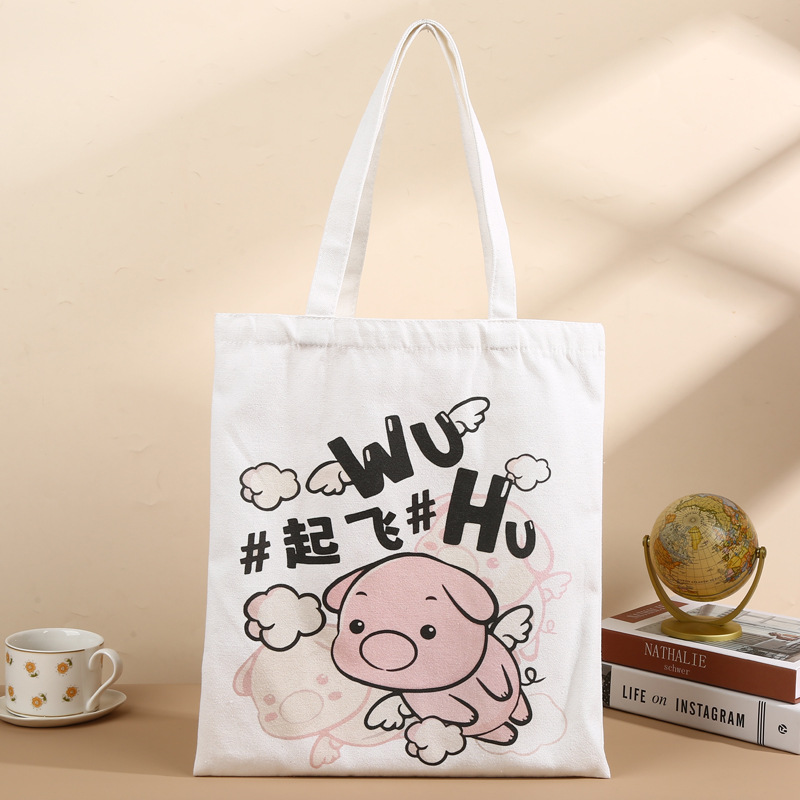 Bolsa de lona portátil personalizada ins Sensación avanzada Bolsa de lona en blanco de un solo hombro Escuela intensiva Impresión de logotipo publicitario