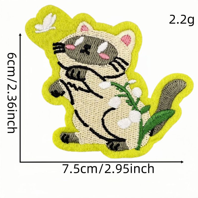 ins风可爱猫咪花朵刺绣布贴动物补丁贴配饰电脑绣花标批发熨烫款|undefined