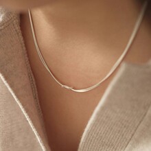 欧美双层叠戴情侣款打结蛇骨项链小众时尚冷淡风锁骨链脖子女饰品