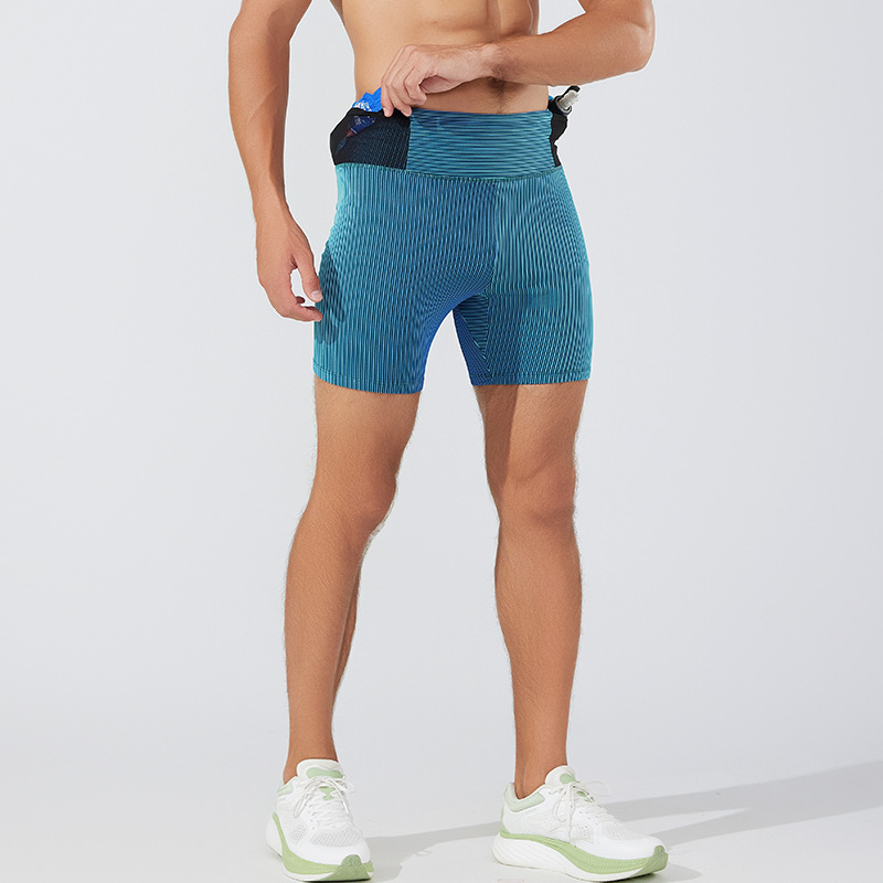Pantalones cortos de yoga transfronterizos para hombres y mujeres, fitness, doble absorción de humedad, sudoración, maratón, carrera, pantalones cortos ajustados de alta elasticidad