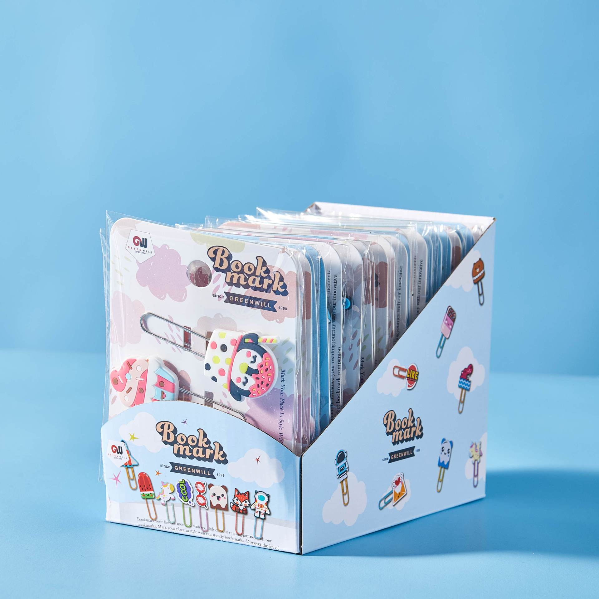 Fabricante al por mayor serie de postres creativos de dibujos animados clips pequeños marcadores lindos pasteles marcadores de niños multicolores